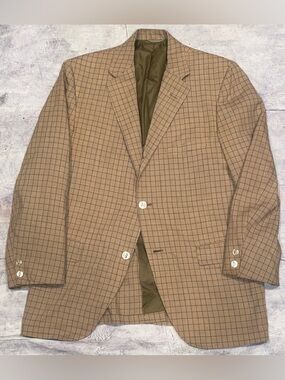 Chipp Plaid Check 3/2 Blazer Sport Coat Suit Jacket Ivy Prep Vintage 38 Union